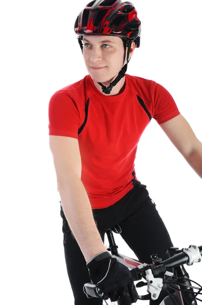 Portrait of a bicyclist — Stock Photo, Image