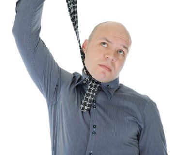 Businessman hanged himself in a tie clipart