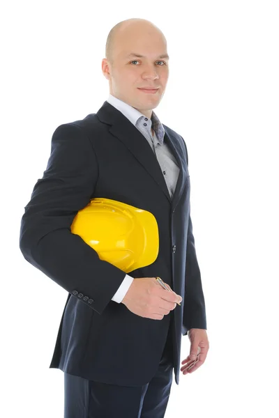 Podnikatel s stavební helma — Stock fotografie