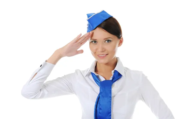 Attraktive Stewardess — Stockfoto