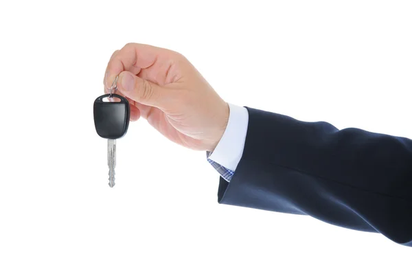 Affärsman ger nycklarna till bilen — Stockfoto
