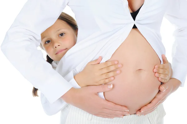 Femme enceinte avec sa fille — Photo