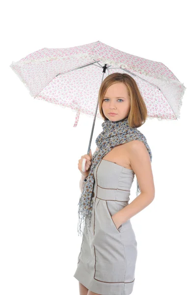 Wizerunek kobiety z parasolem — Zdjęcie stockowe