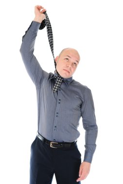 Businessman hanged himself in a tie clipart