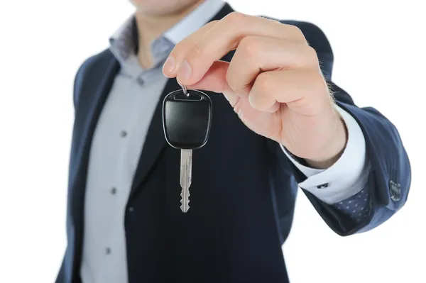 Businessman gives the keys to the car — Stock Photo, Image