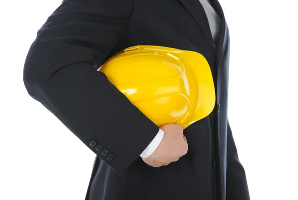 Podnikatel s stavební helma — Stock fotografie