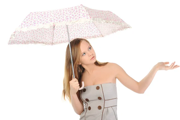 Image of a woman with umbrella — Stock Photo, Image