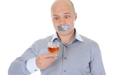 Young businessman alcoholic clipart