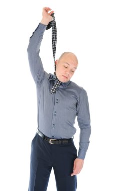 Businessman hanged himself in a tie clipart