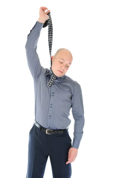 Affärsman hängde sig i en slips — Stockfoto