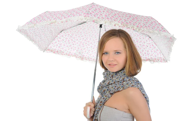 Imagen de una mujer con paraguas — Foto de Stock