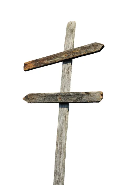 Old wooden blank sign post — Stock Photo, Image