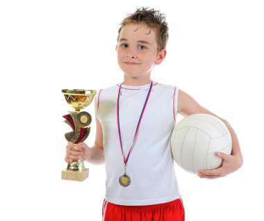 Portrait of a young football player clipart