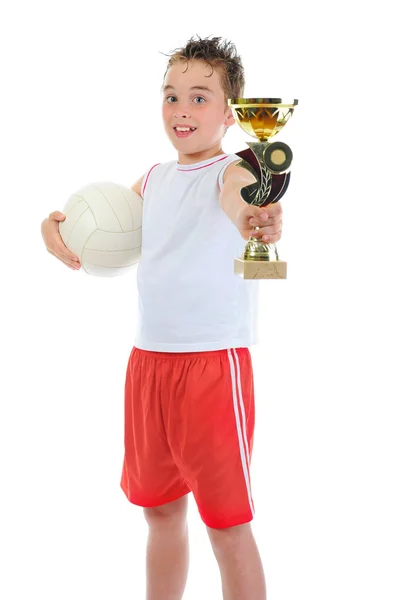 Portret van een jonge voetballer — Stockfoto