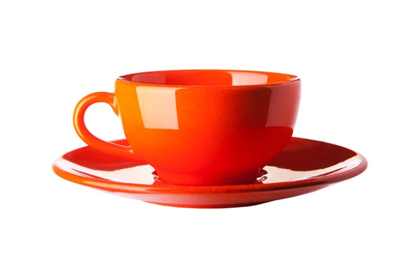 Orange Tasse isoliert auf weißem Hintergrund — Stockfoto