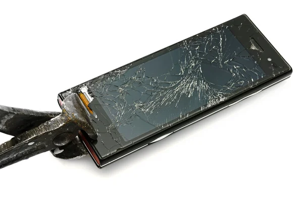 stock image Damaged smart phone