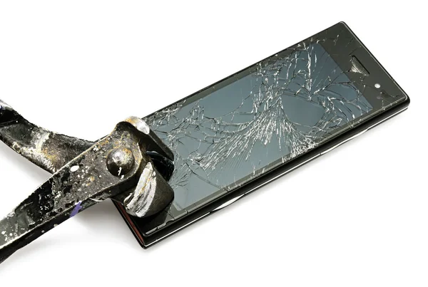 stock image Damaged smart phone