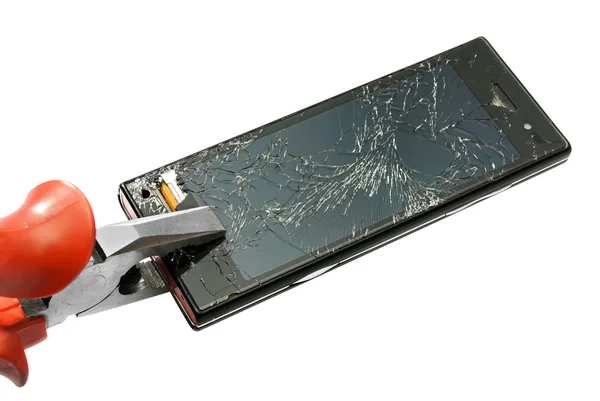 stock image Damaged smart phone