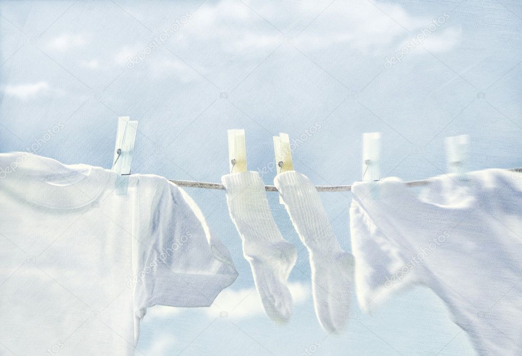 Clothes hanging on clothesline