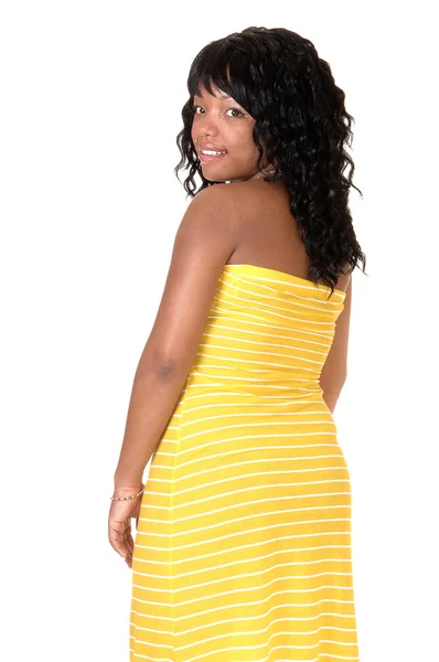 Dziewczyna z żółtą sukienkę 2. — Zdjęcie stockowe