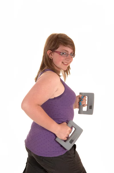 Girl doing exercises. — Stock Photo, Image