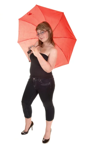 Paraply anläggning tonåring. — Stockfoto