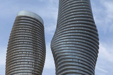 Close-up of round high rises. clipart