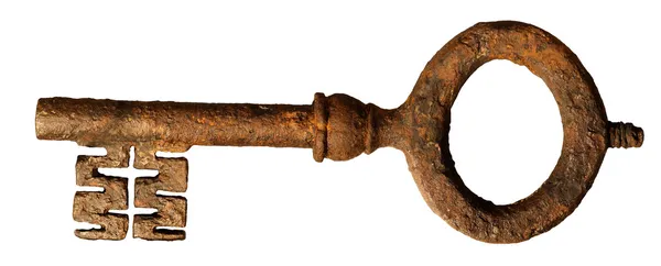 Isolierter alter Schlüssel Stockbild