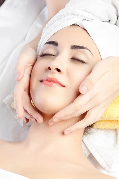Woman in spa with Towel on hair — Stock Photo, Image