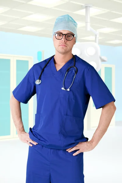 Modern hospital young man doctor — Stock Photo, Image