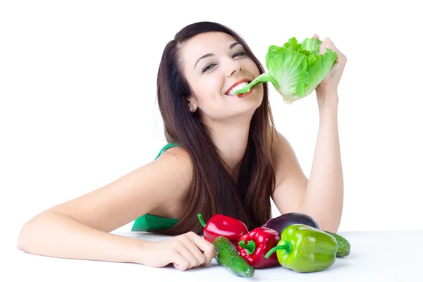 Giovane ragazza con verdure — Foto Stock