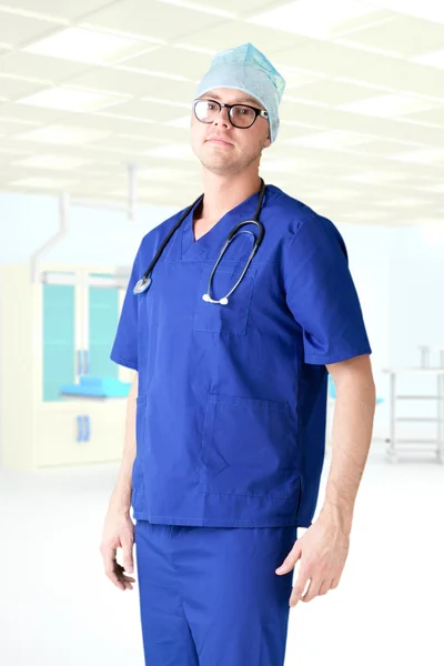 Modern hospital young man doctor — Stock Photo, Image