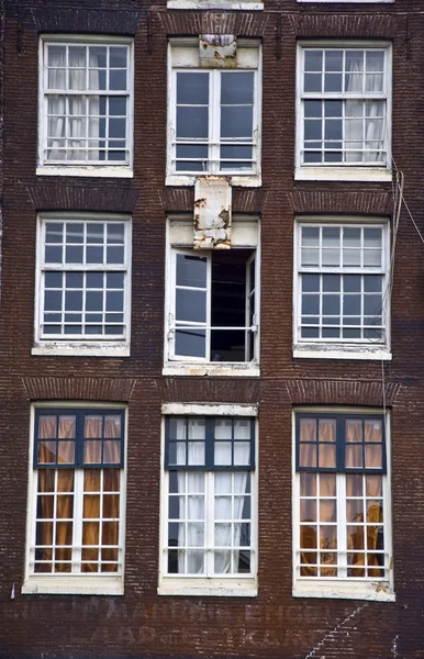 Dutch house with windows — Stock Photo, Image