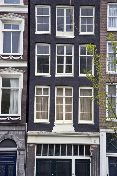 Голландский дом с окнами — стоковое фото