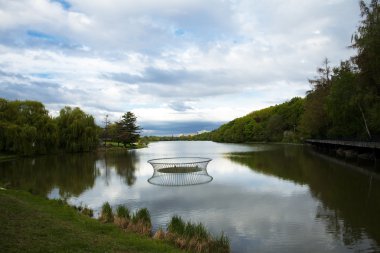 Large lake in the woods clipart