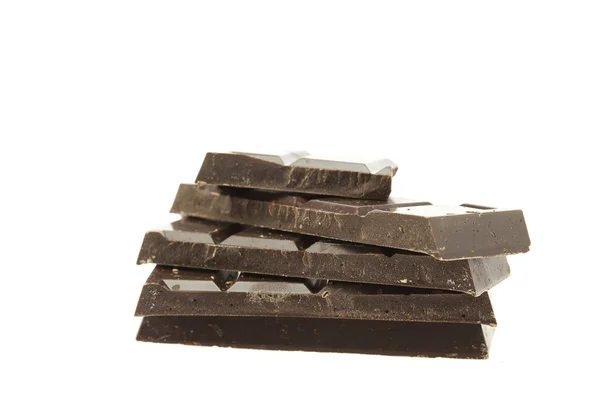 Установить кусок шоколада изолированы на белом — стоковое фото
