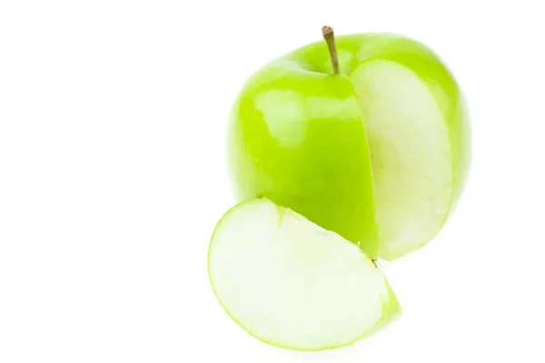 Pomme et tranche isolé sur blanc — Photo