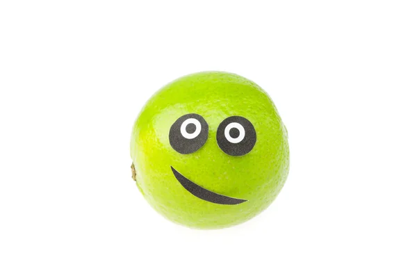 Joke lime face isolated on white — Stock Photo, Image