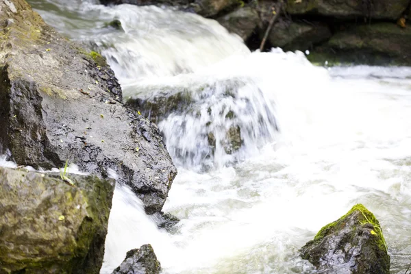 Wasser läuft in einem Gebirgsbach — Stockfoto