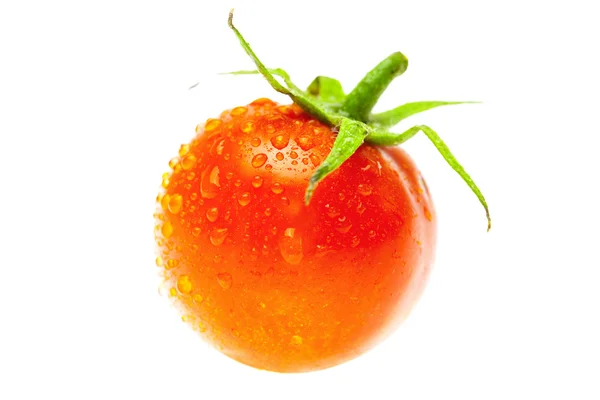 Tomates com baixas isoladas em um branco — Fotografia de Stock
