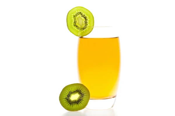 Cocktail with slices of kiwi isolated on white — Stock Photo, Image
