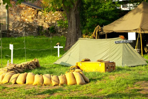 stock image Improvised military camp