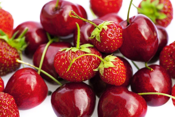 Achtergrond van cherry en aardbei — Stockfoto