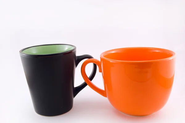 Két csésze izolált fehér — Stock Fotó