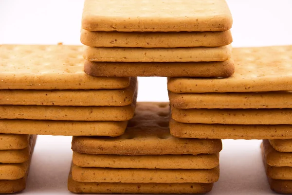 Berg van cookies is geïsoleerd op een witte — Stockfoto