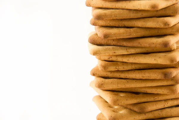 Berg av cookies är isolerad på en vit — Stockfoto