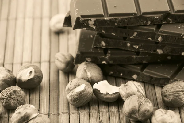 stock image Nuts and chocolate