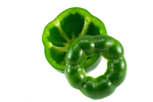 Πράσινες πιπεριές απομονωθεί σε λευκό — Φωτογραφία Αρχείου