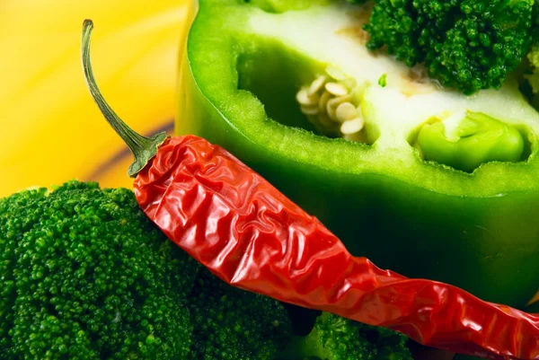 Paprika och broccoli — Stockfoto