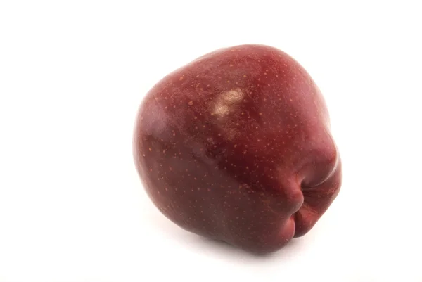 Rødt eple isolert på hvitt – stockfoto
